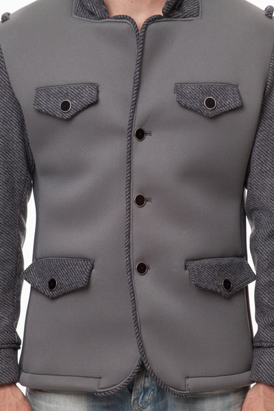 Flatiron Grey Neoprene Wool Jacket